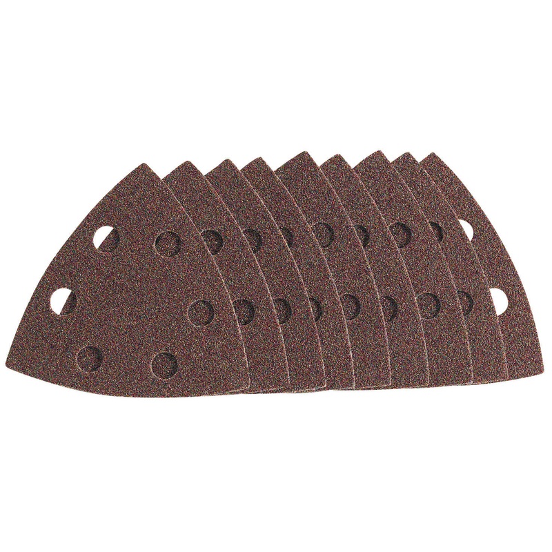 Draper 50959 Ten 93 x 93 x 93mm 80 Grit Hook and Loop Tri Base Sander Sheets