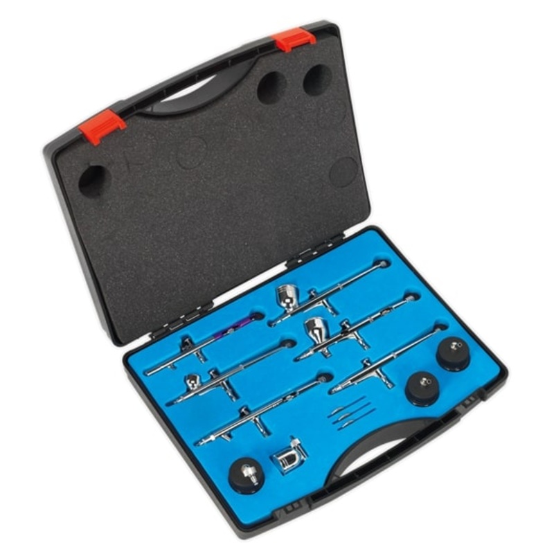 Sealey AB936 10 Piece Mini Air Brush Kit Gravity/Suction Feed