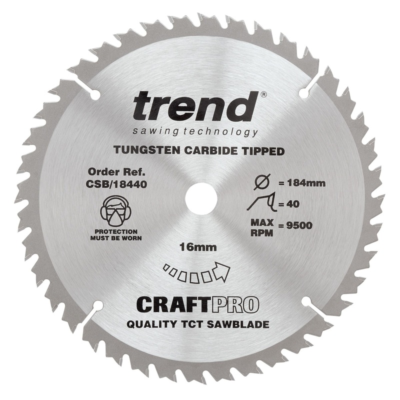 Trend Craft Saw Blade 184mm x 40T x 16mm