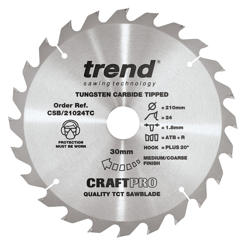 Trend Craft Saw Blade 210mm x 24T x 30mm x 1.8