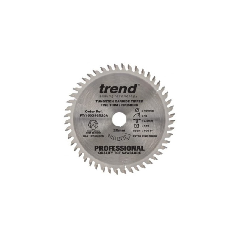 Trend Saw Blade Fine Trim 160mm x 48T x 20mm