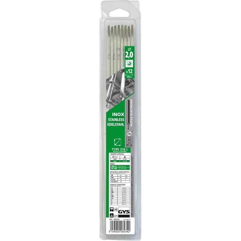 GYS 082359 12 Stainless Steel Electrodes - 316L - 2.0