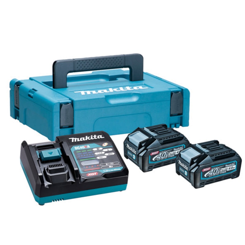 Makita 191K01-6 XGT Power Source 40v Battery Set - 2 x BL4040 4.0ah Batteries, DC40RA Charger + Makpac Case