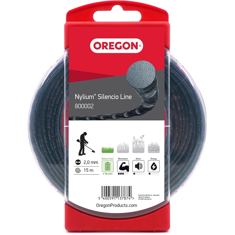 Oregon 800002 Nylium Silencio Trimmer Line, 2.0mm x 15m