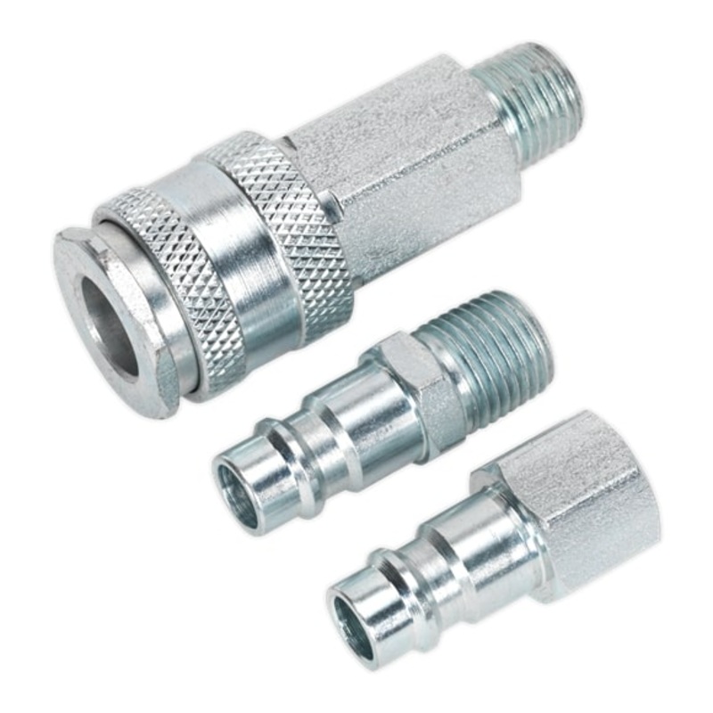 Sealey ACH60 1/4"BSP High Flow Air Tool Coupling Kit
