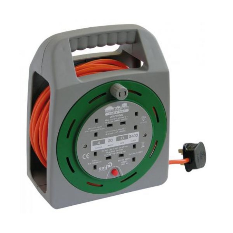 SMJ CT2010 Home & Garden Reel 4 Socket 20 Mtr 10 Amp 6 Pc Display Box