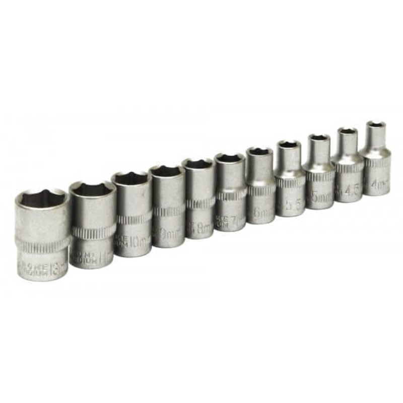 11pc 1/4 Dr Shallow Socket 4,5.5,5,5.5,6,7,8,9,10,11,13mm