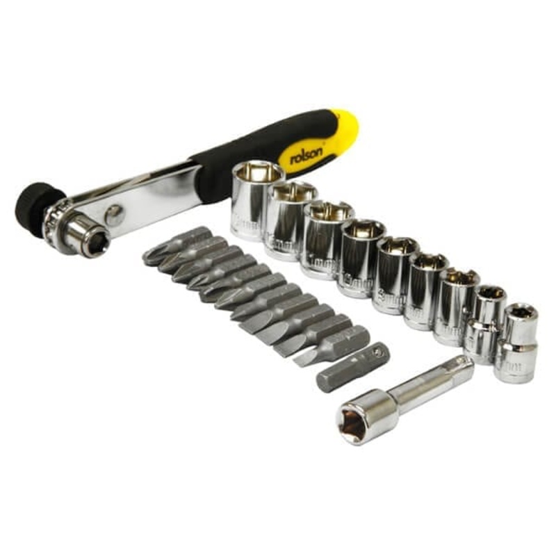 23 Piece Offset Ratchet Handle Bit & Socket Set