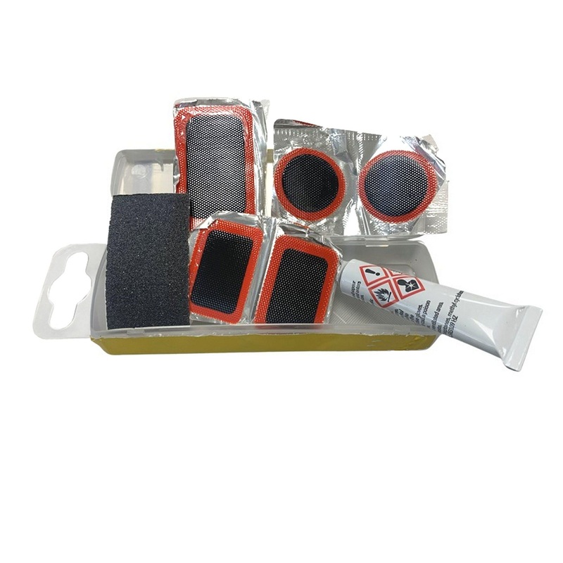 Puncture Repair Kit 40608 with assorted patches and fixing adhesive. Ideal for Bicycles and inflatables