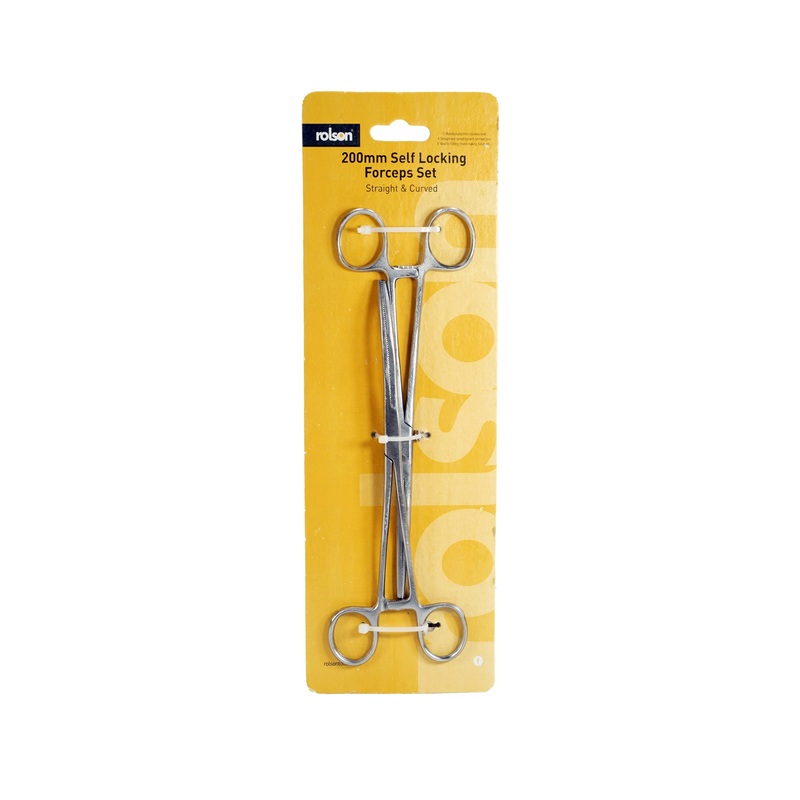 2 Pack 8" Straight and Curved Forceps