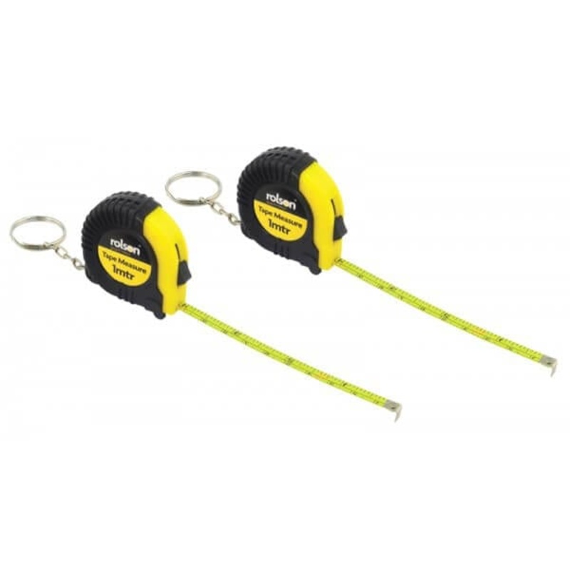 2 Piece 1m Tape Measure with Key Ring