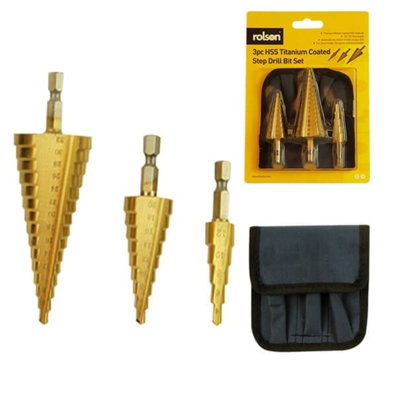 3pc Titanium Step Drill Set