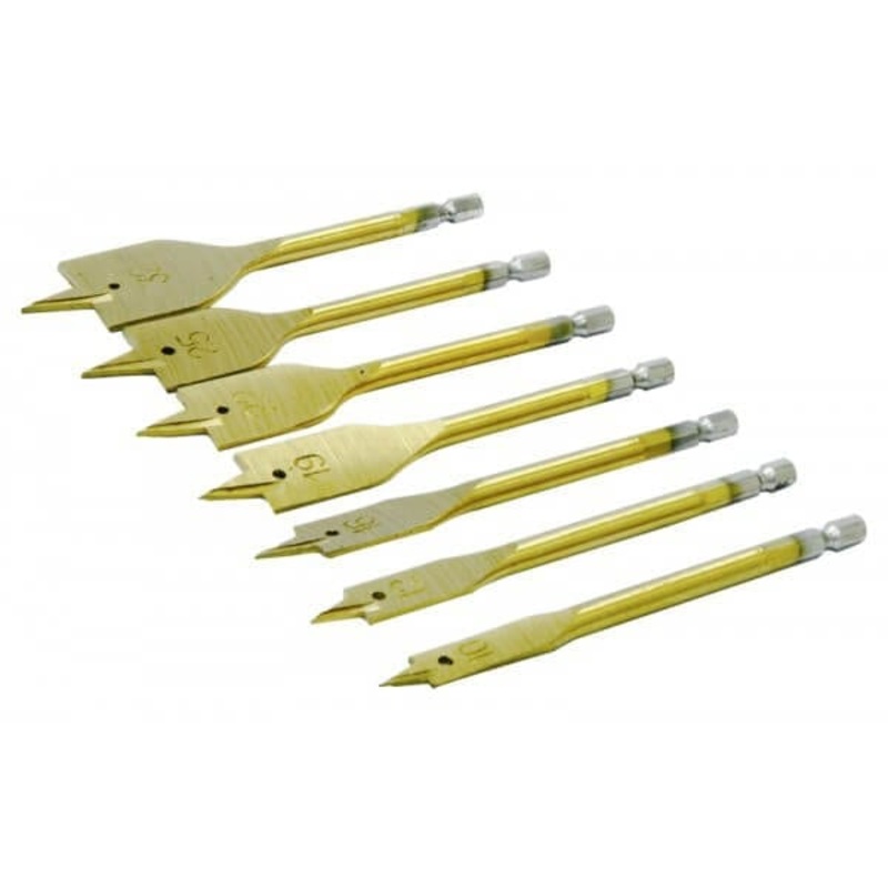 7pc Flat Wood Drill Set