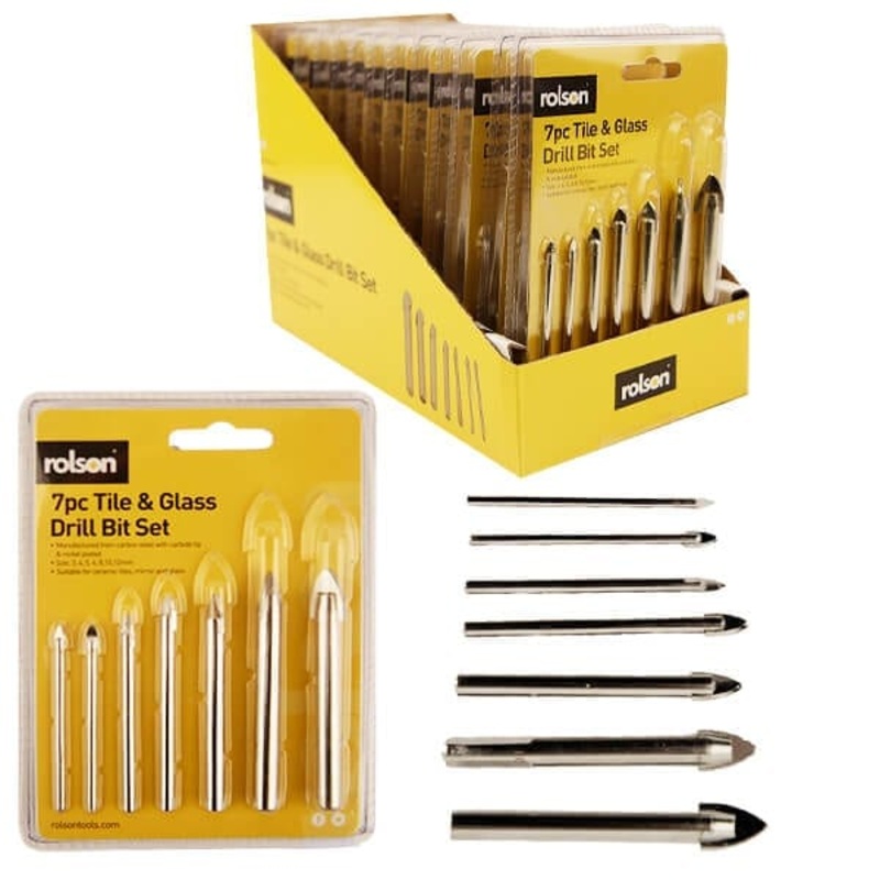 7pc Glass & Tile Drill Bit Set