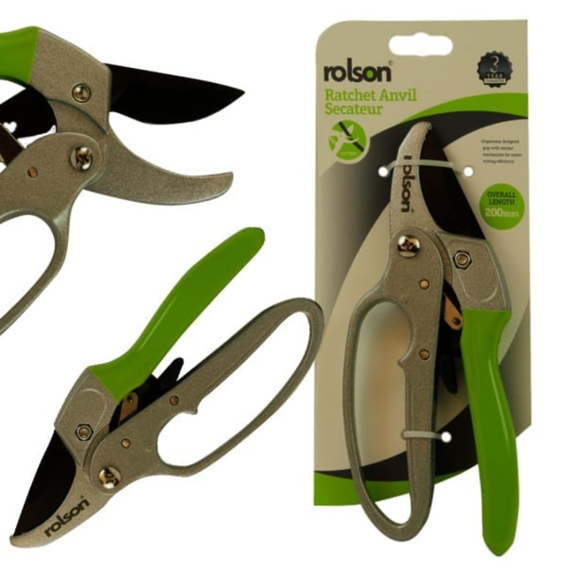200mm Ratchet Action Anvil Secateurs 82126
