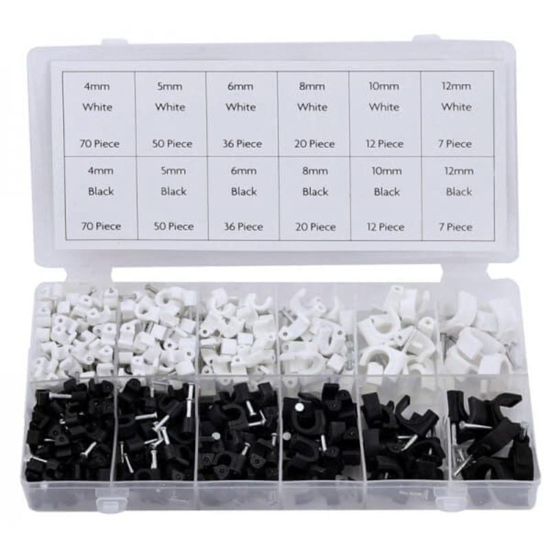 390pc Cable Clip Assortment