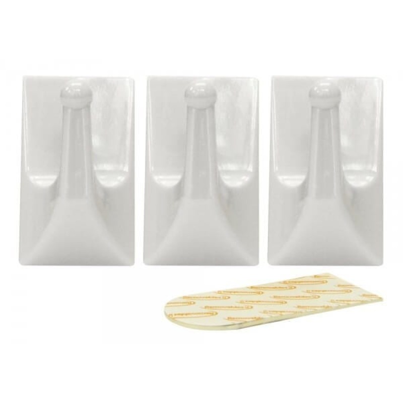 3pc Removable Adhesive Hooks 50x30mm