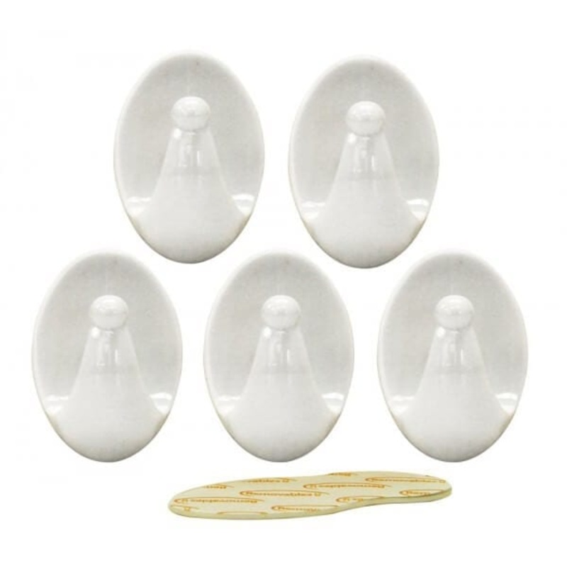 5pc Removable Adhesive Plastic Hook 35x23mm