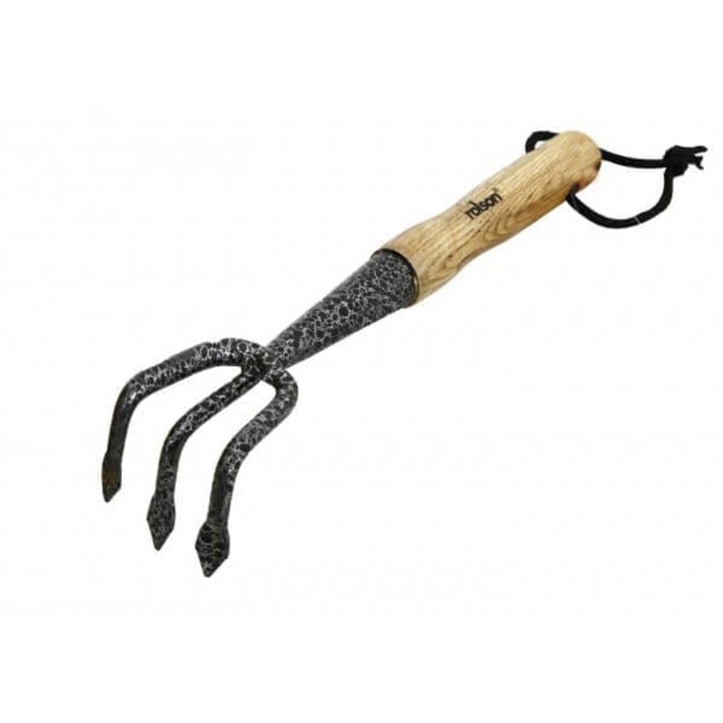 Midi Carbon Steel Hand 3 Prong Cultivator Ash handle