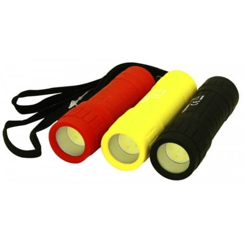 Rubber 1W COB Torch ( 61683 ) : in assorted colours Red, Yellow or Black