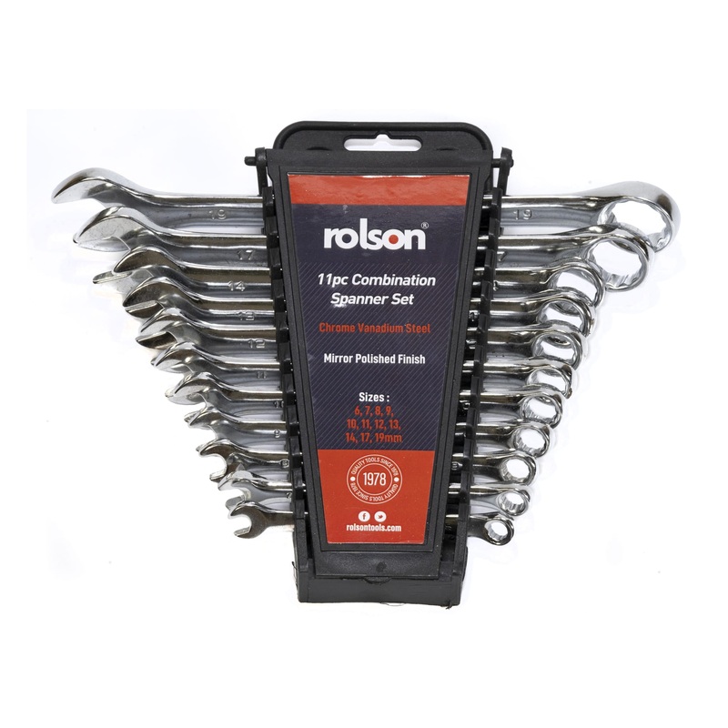 11pc Combi Spanner Set CRV on Rack