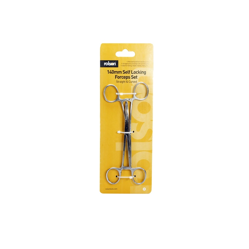 2 Pack 5.5" Straight and Curved Forceps