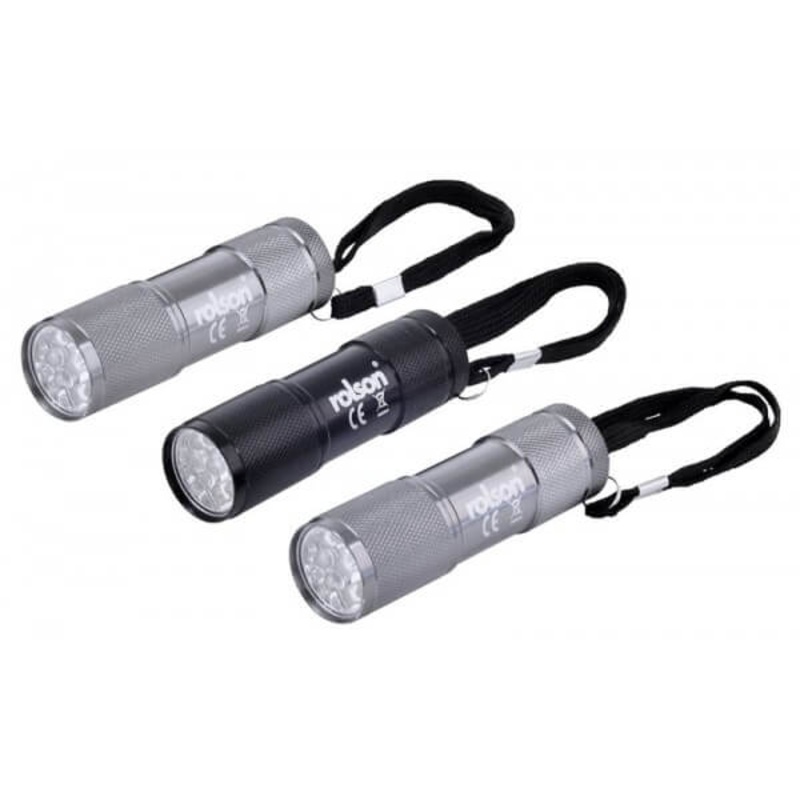 3pc 9 LED Aluminium Torch Set