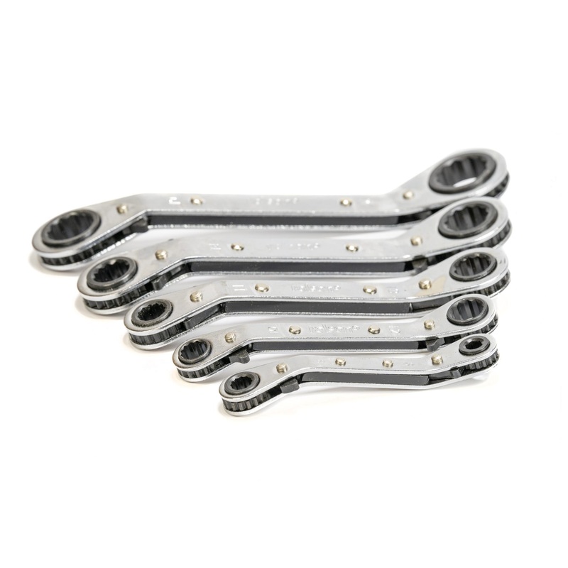5pc Offset Ratchet Ring Spanner Set