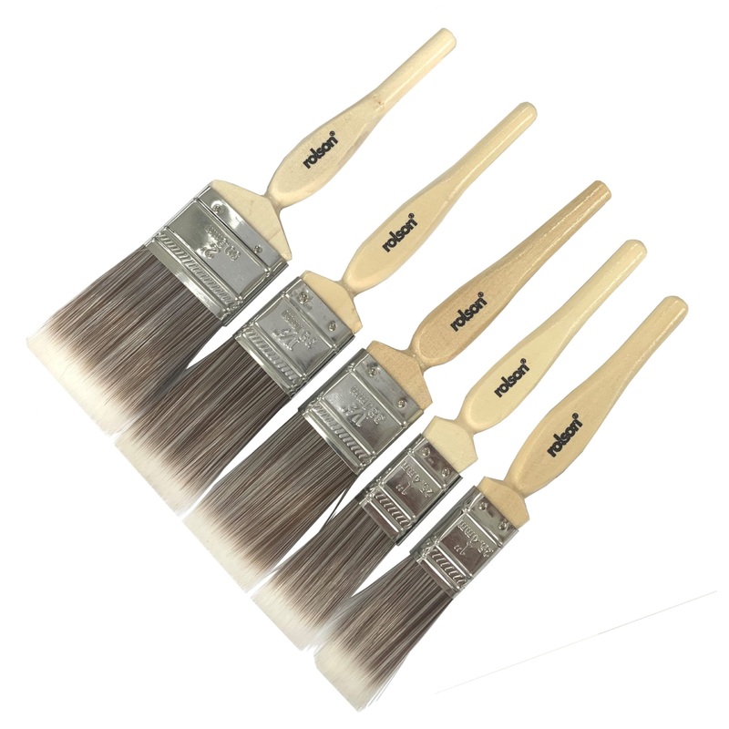 5pc Wooden Handle Paint Brush Set 61139 - assorted sizes
