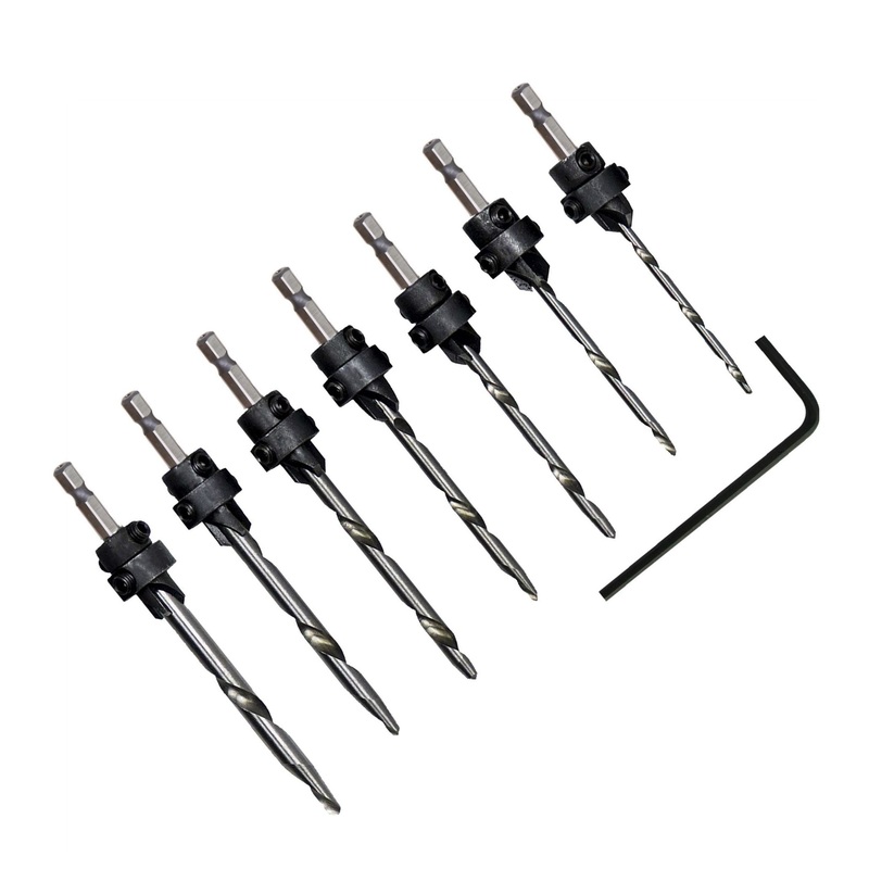 7 Piece Hex Shank Countersink Drill Bit Set