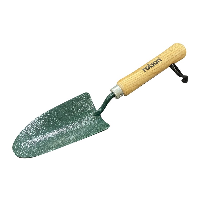 Carbon Steel Hand Trowel 82531 - Heavy Duty with wooden handle and hammertone finish