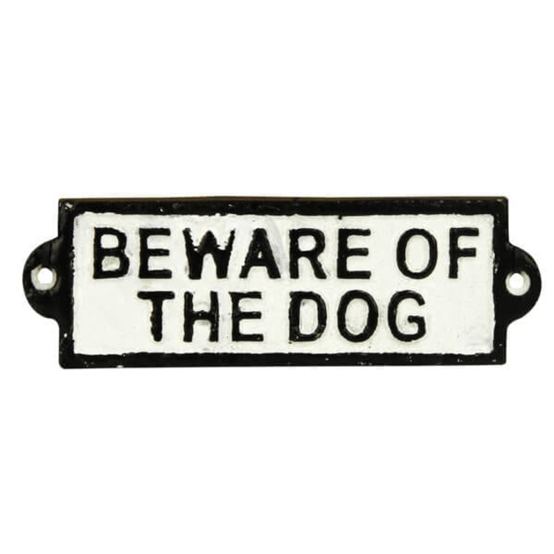 Cast Iron Plate Beware Of Dog At..