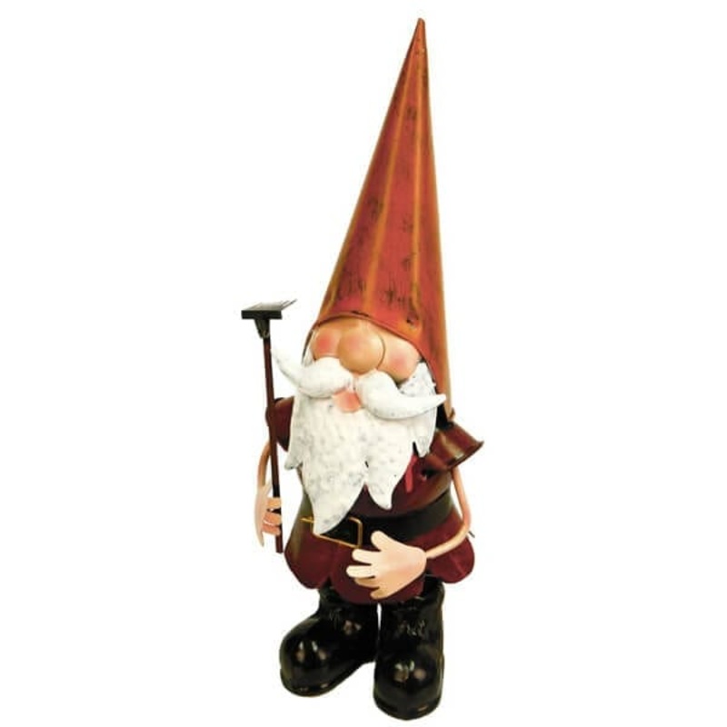 Garden Gnome with Rake 13.5x17x38cm