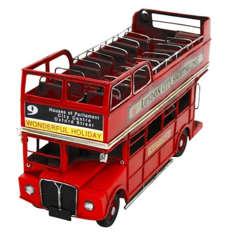 Open Top Bus metal ornament
