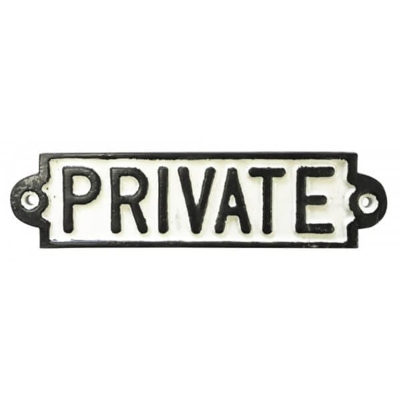 PRIVATE Cast Iron Sign