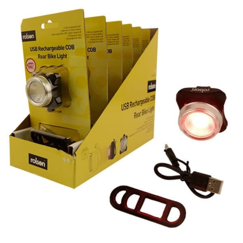 Rear Red Bike Light (61422) - USB Rechargeable ideal for outside use eg. bikers,walkers,joggers