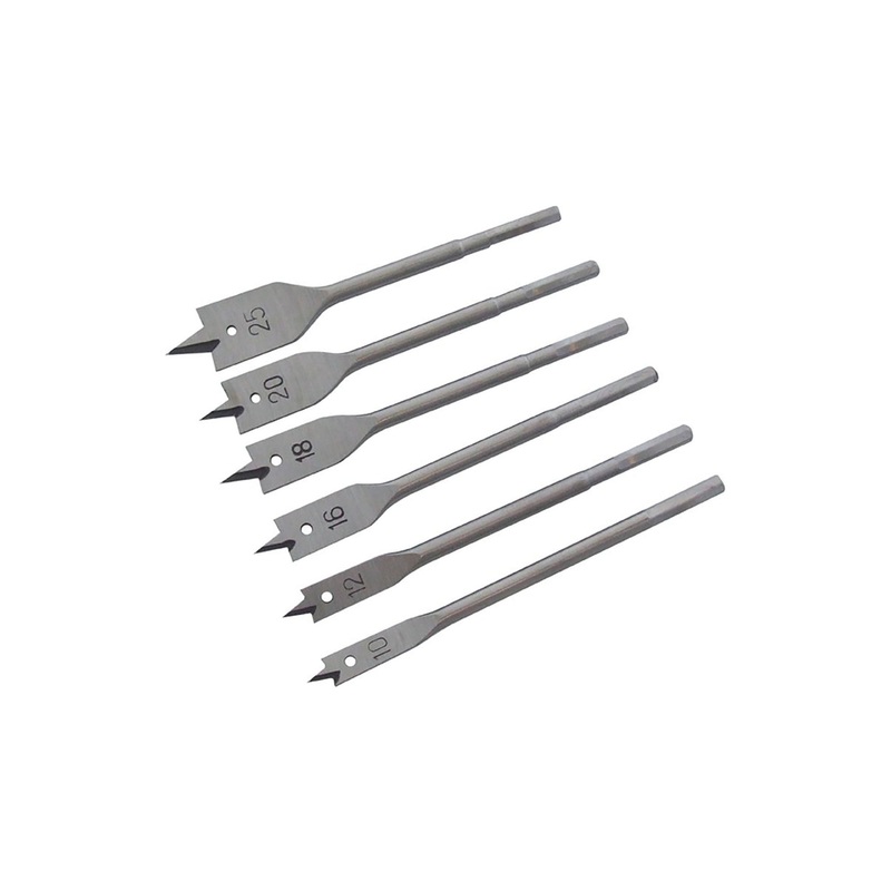Spade Bit Set (48523) - 6 sizes with 1/4" shank 10-25mm