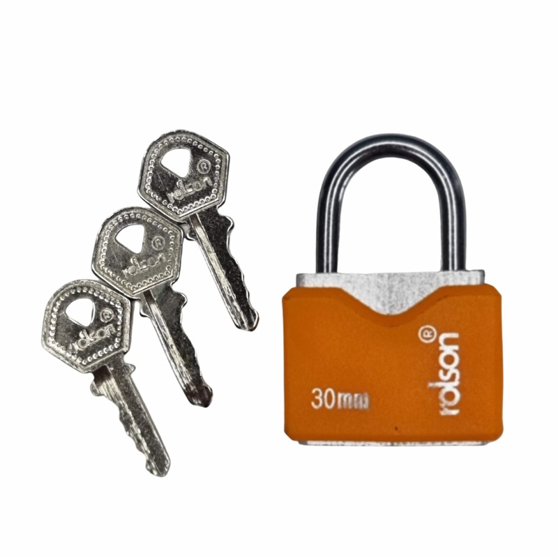 30mm Iron Padlock 66543 with 3 keys and protective jacket