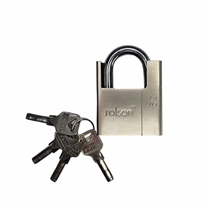 60mm Heavy Duty Hardened Steel Body Padlock 66479 with 4 keys and High sided protective shoulders for extra security