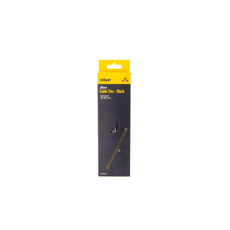 Cable Ties 200 x 4.8mm ( 60882 ) 100 pieces - Black in reusable pack