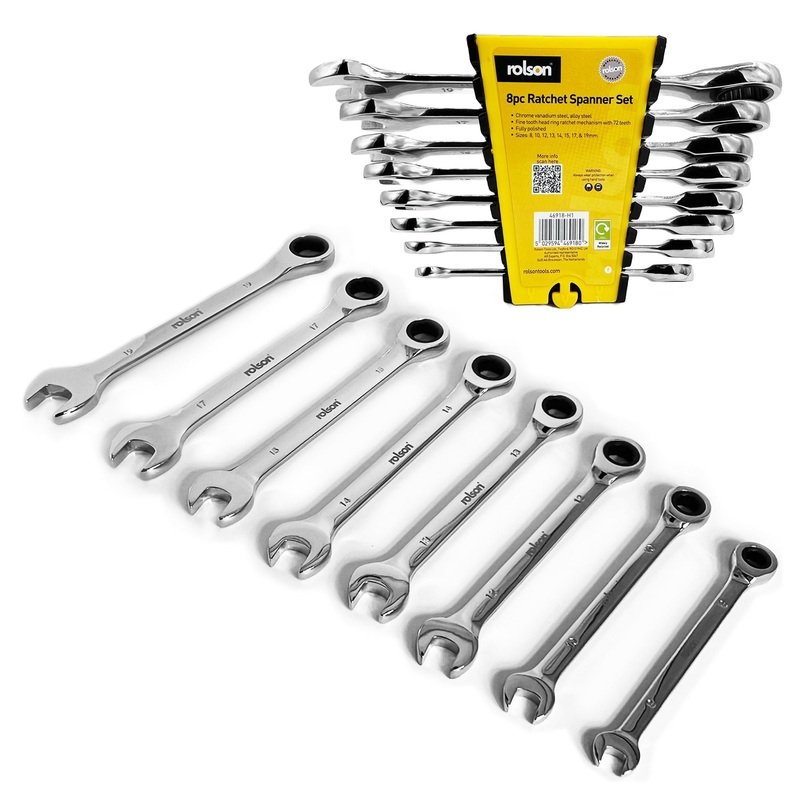 Combination Ratchet and Spanner Set 46918 (8 pieces)
