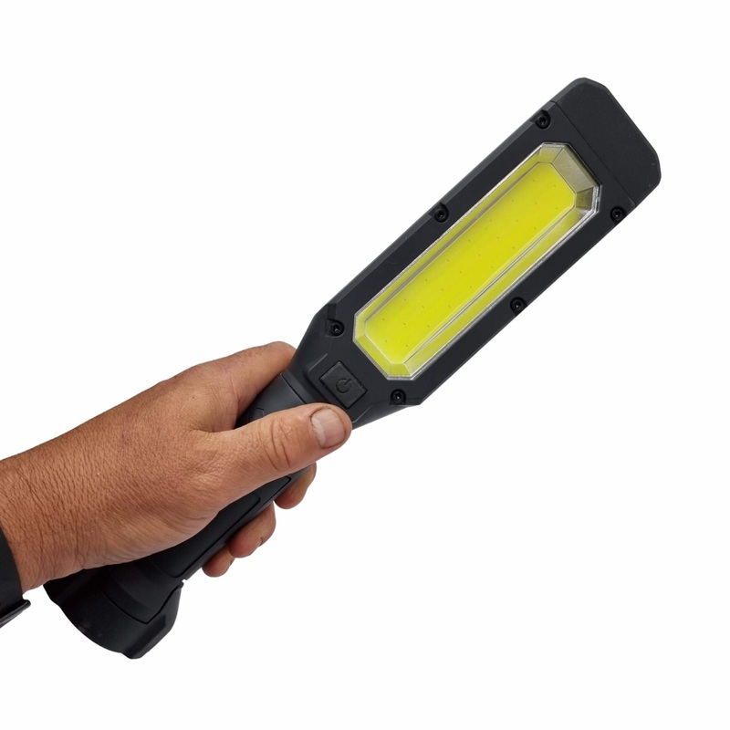 High Power Worklamp and torch with warning light (61590) - rechargeable with adjustable stand and clamp