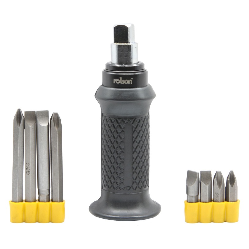 Impact Driver 1/2inch Square Composite Handle 38815 with 8 bits ( 4x35mm 4x80mm long)