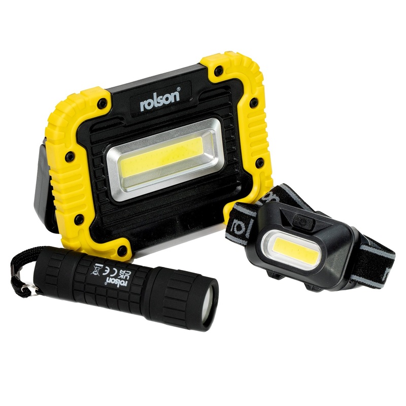 LED COB Lighting Set ( 61684 ) - Torch, Headlamp and Worklight
