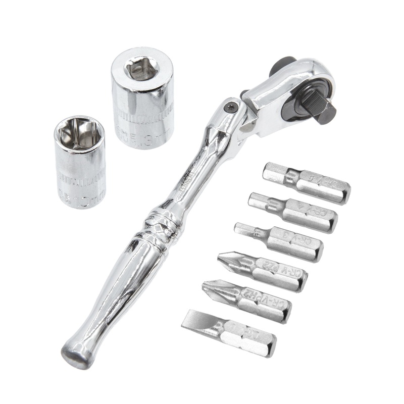 2-in-1 " Dr. Flexi Head Ratchet, Bit & amp Socket Holder