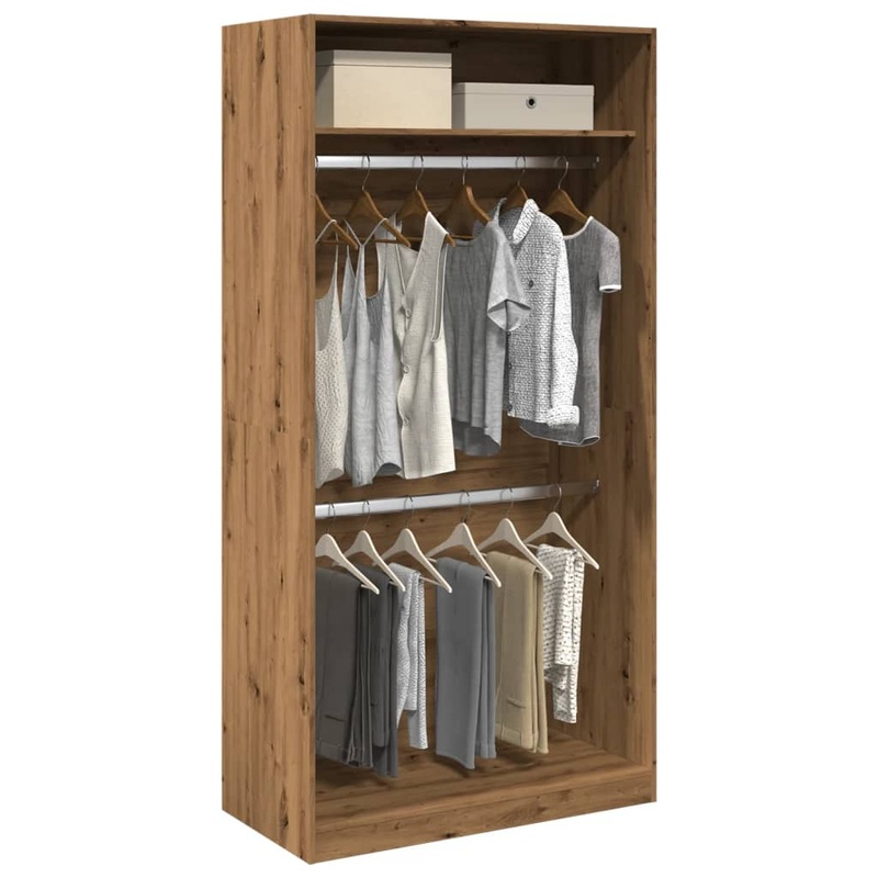 Garde-robe chne artisanal 100x50x200 cm bois d'ingnierie